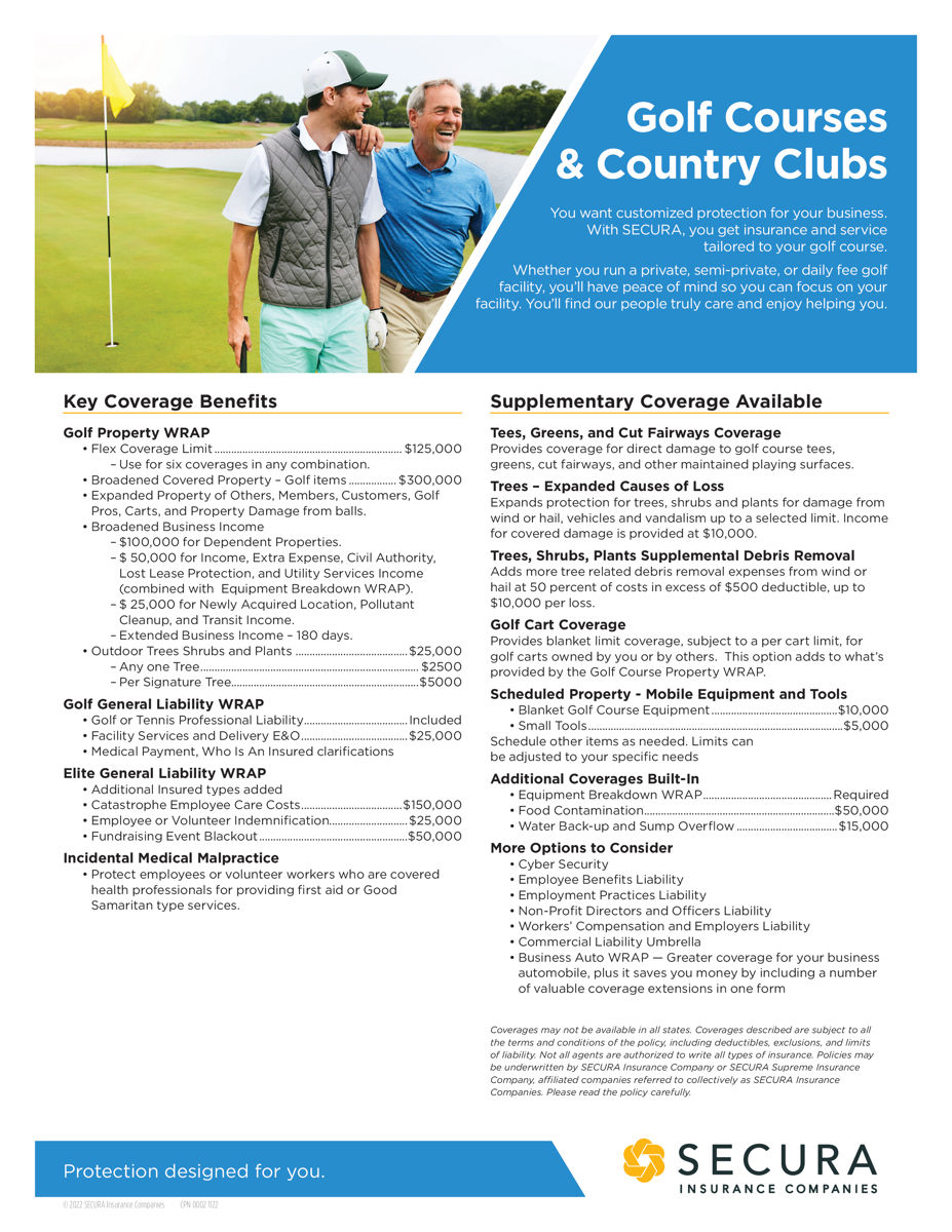 Golf Courses & Country Club Sell Sheet